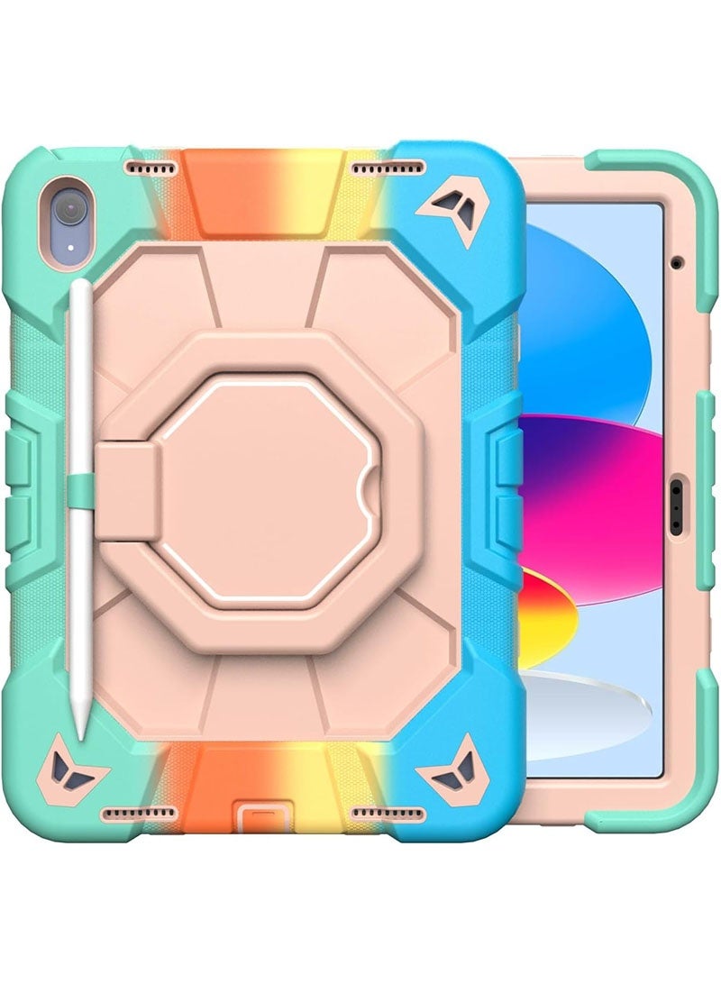 جراب لجهاز iPad A16 الجيل الحادي عشر/العاشر | حامل دوار متين بزاوية 360 درجة | حامل قلم، غطاء حماية شديد التحمل ضد الصدمات لجهاز iPad مقاس 10.9 بوصة (2022) / 11 بوصة (2025) - متعدد الألوان - Image 1